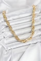 CM Kalın Burgu Model Gold Renk 60 cm Kadın Kolye