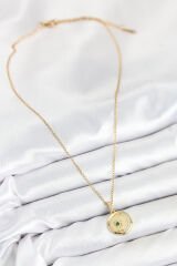 316L Çelik Zirkon Taşlı Ay Ve Güneş Model Gold Renk Kadın Kolye