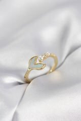 Gold Renk Balık Kuyruğu Model Kadın Yüzük