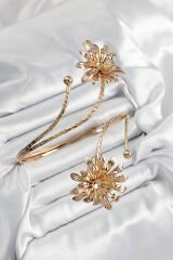 Pirinç Papatya Model Gold Renk Kadın Pazu Bileklik