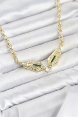 Pirinç Gold Renk Zirkon Taşlı Serenay Kolye