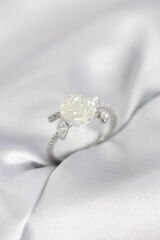 Gümüş Renk Gül Model Zirkon Taşlı Kadın Yüzük