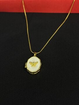 316L  Çelik Gold Renk Açılır Resimli Kolye (Fotoğraf eklenebilir)