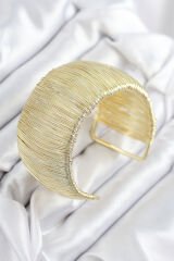 Pirinç Tel Sarma Model Gold Renk Kadın Bileklilk