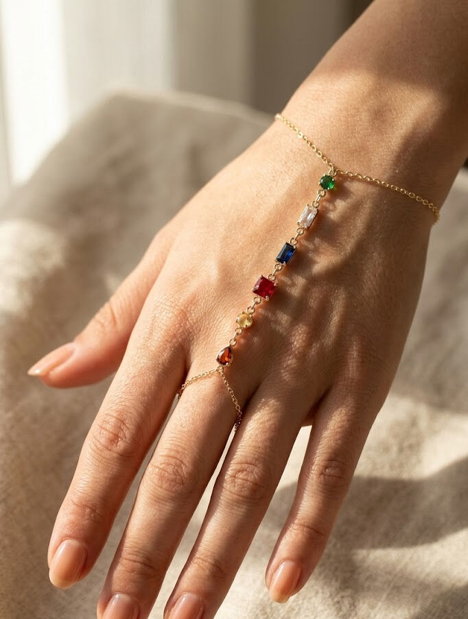 Pirinç Renkli Zirkon Taşlı Y Model Gold Renk Kadın Şahmeran