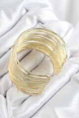 Pirinç Tel Sarma Model Gold Renk Kadın Bileklilk