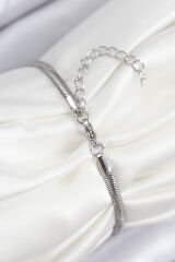 Pirinç Zirkon Taşlı Yonca Model Gümüş Renk Kadın Bileklik