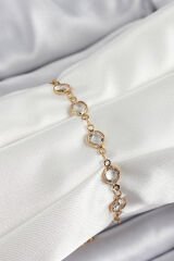 Pirinç Gold Renk Zirkon Taşlı Kadın Bileklik