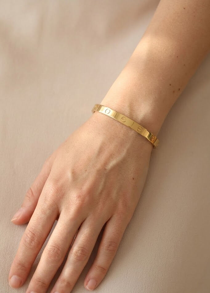 316L Çelik Gold Renk 65 mm Kadın Kelepçe Bileklik