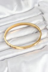 316L Çelik Gold Renk 65 mm Kadın Kelepçe Bileklik