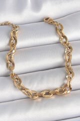 316L Çelik Gold Renk Zincir Model Kadın Bileklik