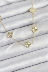 Pirinç Gold Renk Yonca Kadın Kolye