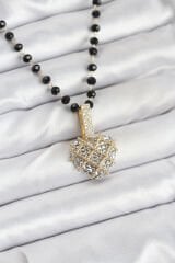 316L Çelik Zincir Kristal Boncuklu Kalpli Kadın Kolye