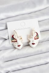 Pirinç Maske Model Kadın Küpe