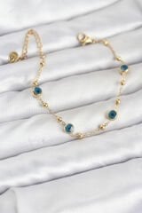 316L Çelik Gold Renk Topçuklu Nazar Model Kadın Bileklik