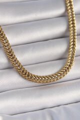 316L Çelik Gold Renk Balık Sırtı Model Kadın Kolye