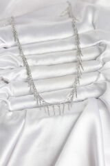 Pirinç Gümüş Renk Saçaklı Model Kadın Kolye