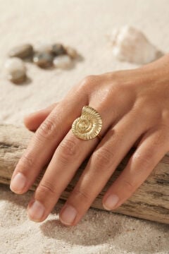 Nautilus Tasarım Gold Renk Kadın Yüzük
