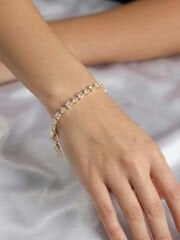Kare Zirkon Taşlı Gold Renk Pirinç Su Yolu Kadın Bileklik