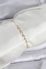 Gold Renk Zirkon Taşlı Yıldız Model Asansörlü Kadın Bileklik