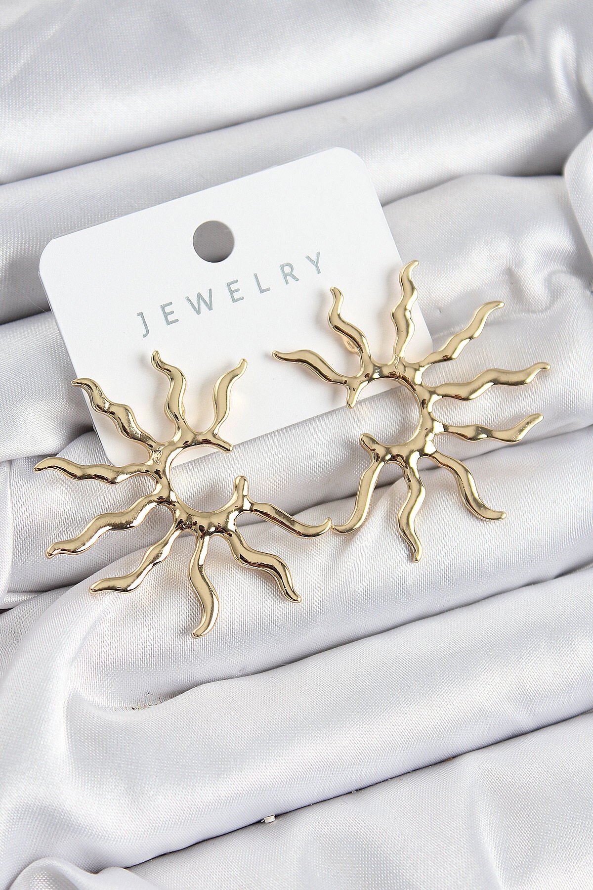 Pirinç Güneş Model Gold Renk Kadın Küpe