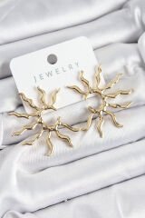 Pirinç Güneş Model Gold Renk Kadın Küpe