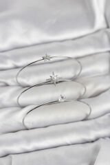 Gümüş Renk Kutup Yıldızı Model Zirkon Taşlı 3'lü Kadın Bileklik Kombini