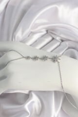 Pirinç Gümüş Renk Zirkon Taşlı Kutup Yıldızı Model Kadın Şahmeran