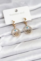 316L Çelik Halka Kelebek Kadın Küpe