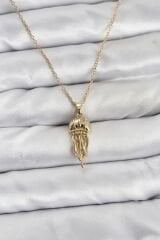 316L Çelik Zincir Gold Renk Deniz Anası Model Zirkon Taşlı Kadın Kolye