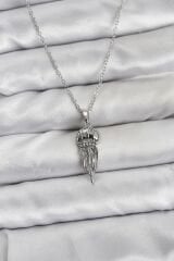 316L Çelik Zincir Gümüş Renk Deniz Anası Model Zirkon Taşlı Kadın Kolye