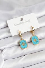 316L Çelik Gold Renk Kutup Yıldızı Model Kadın Küpe