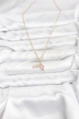 316L Çelik Zincir Gold Renk Balık Kuyruğu Model Zirkon Taşlı Kadın Kolye