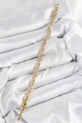 Pirinç Zirkon Taşlı Messika Model Gold Renk VIP Seri Kadın Bileklik