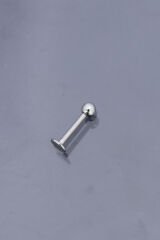 Silver Renk Düz Bar Tek Taraflı Top Model 316L Cerrahi Çelik Piercing