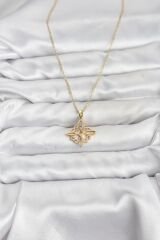 316L Çelik Zincir Gold Renk Sonsuzluk Model Zirkon Taşlı Kadın Kolye