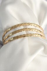 316L Çelik Gold Renk 65 mm Burma Ajda Model Kadın Bilezik