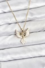 316L Çelik Zincir Gold Renk Anka Kuşu Model Kadın Kolye