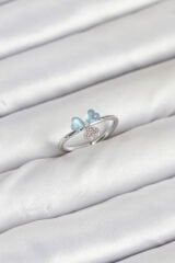 Pirinç Gümüş Renk Yonca Model Kadın Yüzük