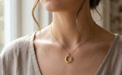 316L Çelik Zincir Gold Renk Ay Yıldız Unisex Kolye
