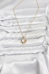 316L Çelik Zincir Gold Renk Kalp Model Zirkon Taşlı Kadın Kolye