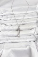 316L Çelik Zincir Gümüş Renk Balık Model Zirkon Taşlı Kadın Kolye