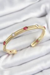 Pirinç Renkli Zirkon Taşlı Vintage Model Gold Renk Kadın Kelepçe
