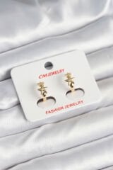 Pirinç Gold Renk Yıldız Kadın Küpe