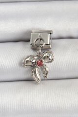 316L Çelik Gümüş Renk Fiyonk Model Nomination Charm