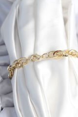 Pirinç Gold Renk Zincir Model Kadın Bileklik