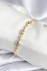 Pirinç Gold Renk Göz Model Kadın Bileklik
