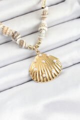 316L Çelik Gold Renk Deniz Kabuğu Modelli Kadın Kolye