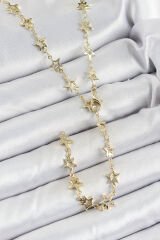 Pirinç Gold Renk Yıldızlı Kadın Y Kolye