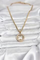 316L Çelik Burgu Zincir Model Çeyrek Takılabilir Kadın Kolye